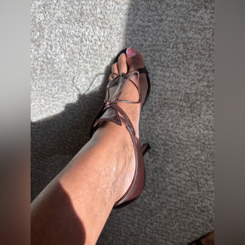 Manolo Blahnik Dark Brown Women's Sandals 3.5inch heel - Picture 9 of 9